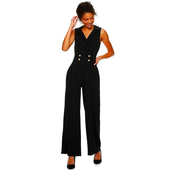 Almost Famous Pants - Almost Famous Nautical Wide-Leg Jumpsuit size L